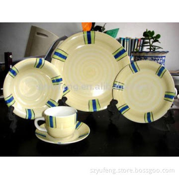 20pc Hand Painted Stoneware Dinner Set